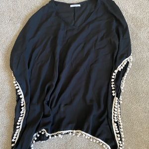 Black bathing suit cover